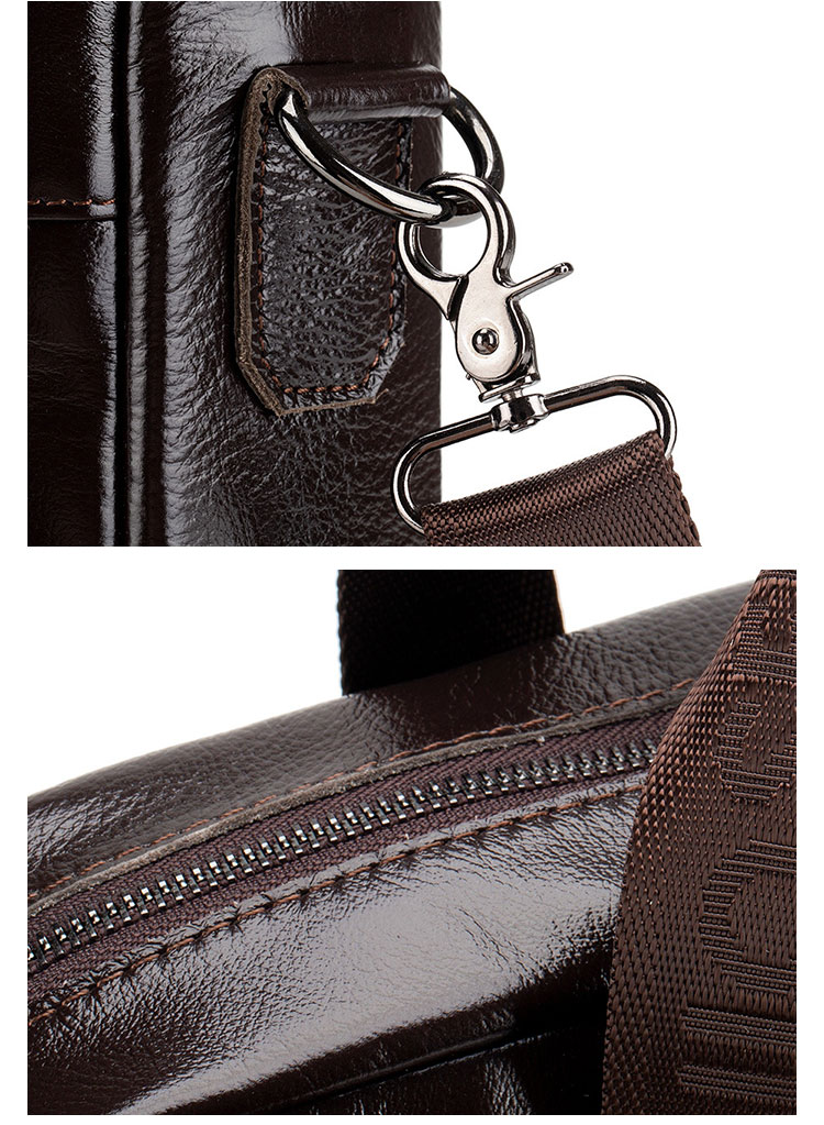 Whatna天然 牛革 ショルダーバッグ メンズ ビジネスバッグ 旅行バッグ2way 斜め掛け 手提げ バッグA4 15インチpc 収納可 本 革 厚手 レザー 横型 ブリーフケース フォーマルバッグ 肩掛けバッグ プレゼント男性 绅士用（91504） 7