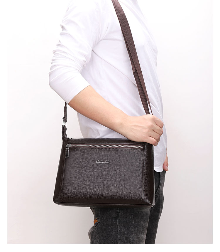 Whatna天然 牛革 ショルダーバッグ メンズ ビジネスバッグ 旅行バッグ 斜め掛け バッグA4 収納可 本 革 厚手 レザー 横型 ブリーフケース フォーマルバッグ 肩掛けバッグ プレゼント男性 绅士用(6188) 10