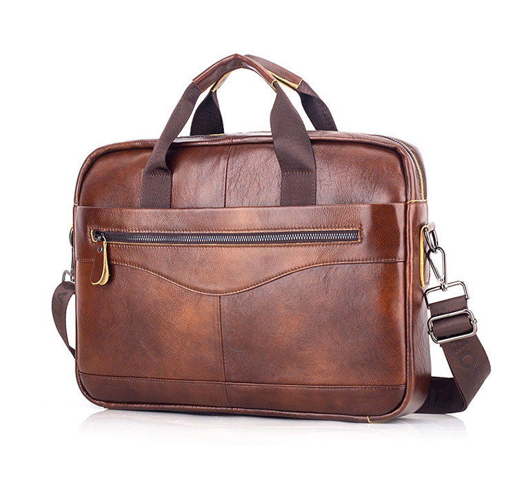 Whatna天然 牛革 ショルダーバッグ メンズ ビジネスバッグ 旅行バッグ2way 斜め掛け 手提げ バッグA4 15インチpc 収納可 本 革 厚手 レザー 横型 ブリーフケース フォーマルバッグ 肩掛けバッグ プレゼント男性 绅士用（91504） 1