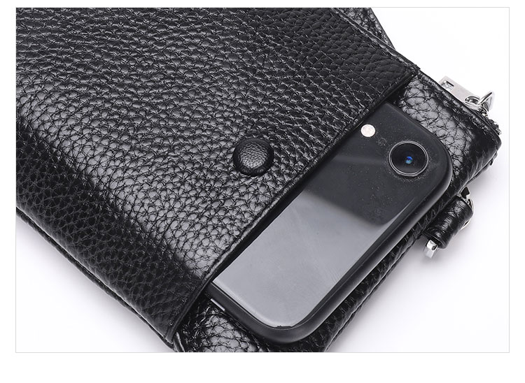 Whatna 牛革 ミクラッチ バッグ メンズ バッグ セカンドバッグ 小きめ 厚手 レザー本革 手持ちバッグ 結婚式 バッグ 冠婚葬祭バッグ 男性用 紳士用 通勤用 黒 (6191) 5