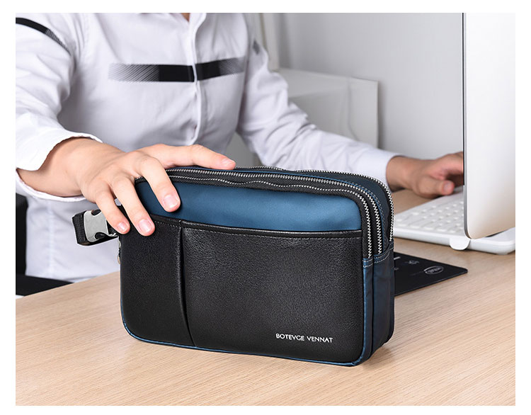 Whatna YJBBセカンドバッグ メンズ バッグ クラッチ バッグ 厚手 本 革 レザー 2室仕切 カード6枚収納可 化粧かばん 手持ちバッグ 結婚式 バッグ フォーマル ビジネス 冠婚葬祭 バッグ 男性用 紳士用 (1009) 10