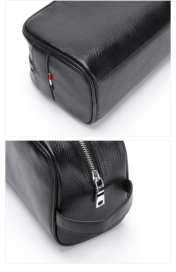 Whatna 牛革  ミクラッチ バッグ メンズ バッグ セカンドバッグ 小きめ 厚手 レザー本革 手持ちバッグ 結婚式 バッグ 冠婚葬祭バッグ 男性用 紳士用 通勤用 黒 (6192) 7