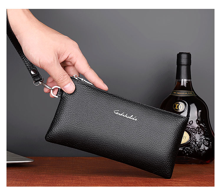 Whatna 牛革 ミクラッチ バッグ メンズ バッグ セカンドバッグ 小きめ 厚手 レザー本革 手持ちバッグ 結婚式 バッグ 冠婚葬祭バッグ 男性用 紳士用 通勤用 黒 (6191) 6