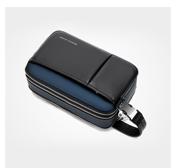 Whatna YJBBセカンドバッグ メンズ バッグ クラッチ バッグ 厚手 本 革 レザー 2室仕切 カード6枚収納可 化粧かばん 手持ちバッグ 結婚式 バッグ フォーマル ビジネス 冠婚葬祭 バッグ 男性用 紳士用 (1009) 3