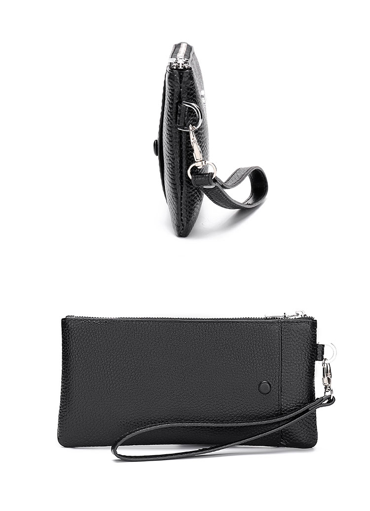 Whatna 牛革 ミクラッチ バッグ メンズ バッグ セカンドバッグ 小きめ 厚手 レザー本革 手持ちバッグ 結婚式 バッグ 冠婚葬祭バッグ 男性用 紳士用 通勤用 黒 (6191) 1