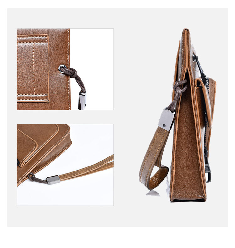 Whatna セカンド バッグ メンズ バッグ [ボディバッグ・ワンショルダー ウエストポーチ 肩掛け 結婚式 バッグ]クラッチ 手持ち バッグ ビジネス カジュアル フォーマル 冠婚葬祭 バッグ紳士用 男性用 黒（6903） 4