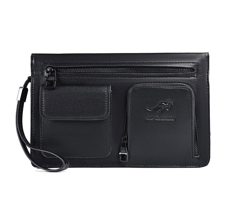 Whatna セカンド バッグ メンズ バッグ [ボディバッグ・ワンショルダー ウエストポーチ 肩掛け 結婚式 バッグ]クラッチ 手持ち バッグ ビジネス カジュアル フォーマル 冠婚葬祭 バッグ紳士用 男性用 黒（6903） 0