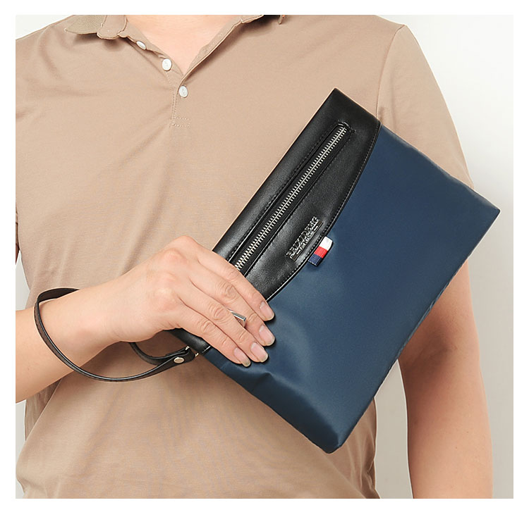 Whatna クラッチ  バッグ メンズ バッグ セカンドバッグ 大きめ ipad9.7収納可 化粧かばん 手持ちバッグ 結婚式 バッグ 冠婚葬祭バッグ 男性用 紳士用 通勤用 黒 青(Z3005) 11