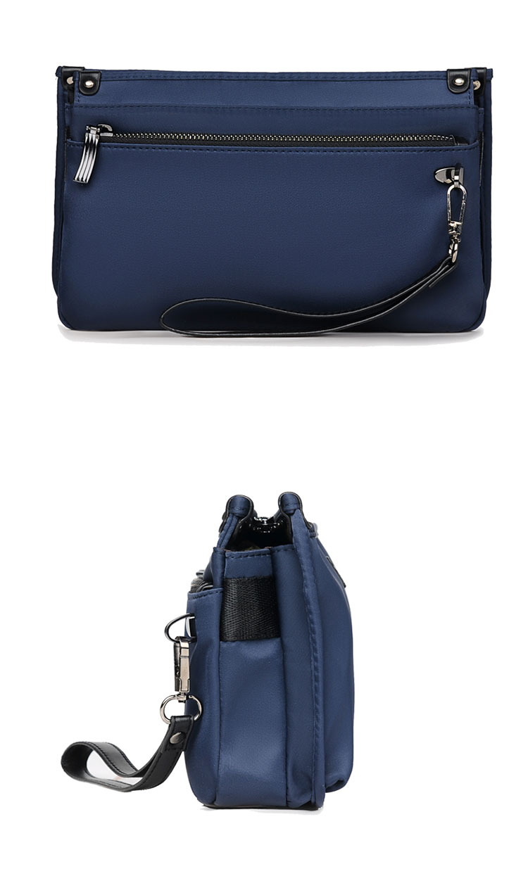 Whatna クラッチ  バッグ メンズ バッグ セカンドバッグ 小きめ ipad9.7収納可 化粧かばん 手持ちバッグ 結婚式 バッグ 冠婚葬祭バッグ 男性用 紳士用 通勤用 黒 青（FS072） 2