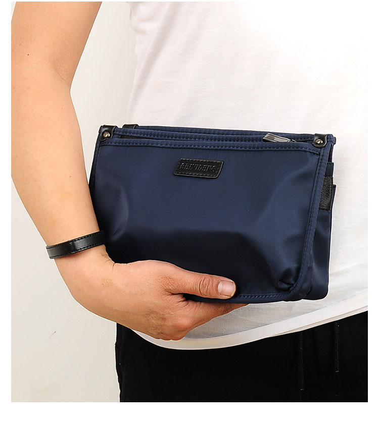 Whatna クラッチ  バッグ メンズ バッグ セカンドバッグ 小きめ ipad9.7収納可 化粧かばん 手持ちバッグ 結婚式 バッグ 冠婚葬祭バッグ 男性用 紳士用 通勤用 黒 青（FS072） 10