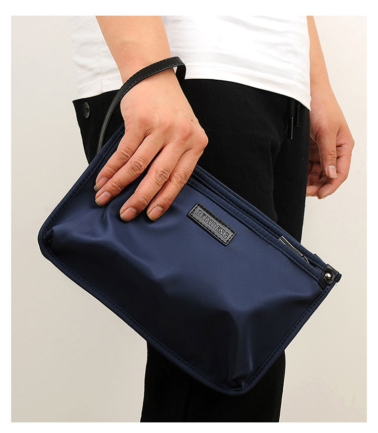 Whatna クラッチ  バッグ メンズ バッグ セカンドバッグ 小きめ ipad9.7収納可 化粧かばん 手持ちバッグ 結婚式 バッグ 冠婚葬祭バッグ 男性用 紳士用 通勤用 黒 青（FS072） 9