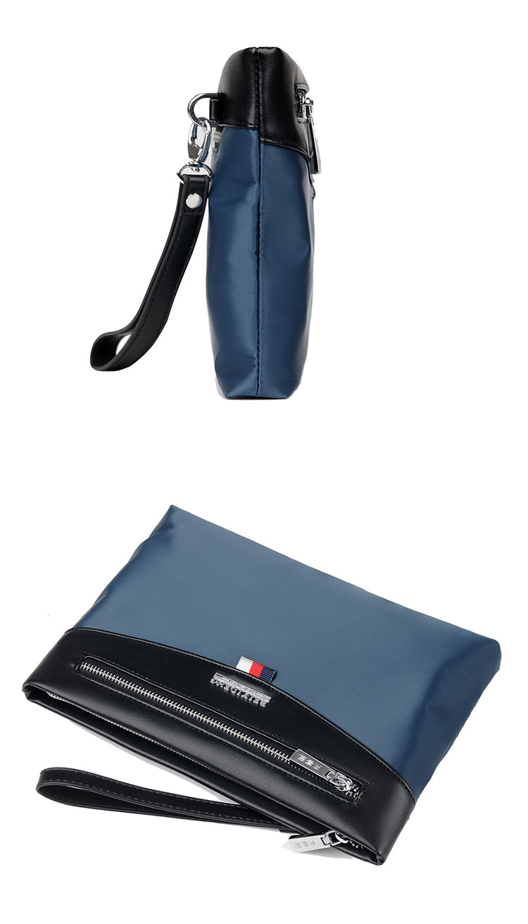 Whatna クラッチ  バッグ メンズ バッグ セカンドバッグ 大きめ ipad9.7収納可 化粧かばん 手持ちバッグ 結婚式 バッグ 冠婚葬祭バッグ 男性用 紳士用 通勤用 黒 青(Z3005) 4