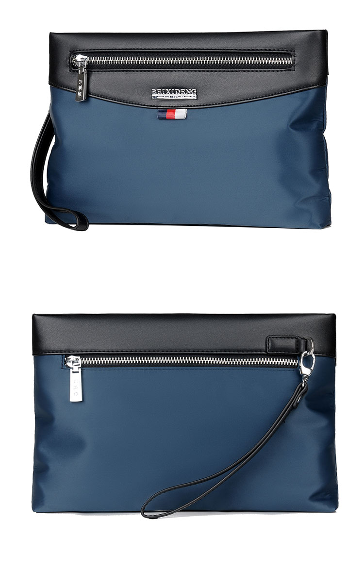Whatna クラッチ  バッグ メンズ バッグ セカンドバッグ 大きめ ipad9.7収納可 化粧かばん 手持ちバッグ 結婚式 バッグ 冠婚葬祭バッグ 男性用 紳士用 通勤用 黒 青(Z3005) 3