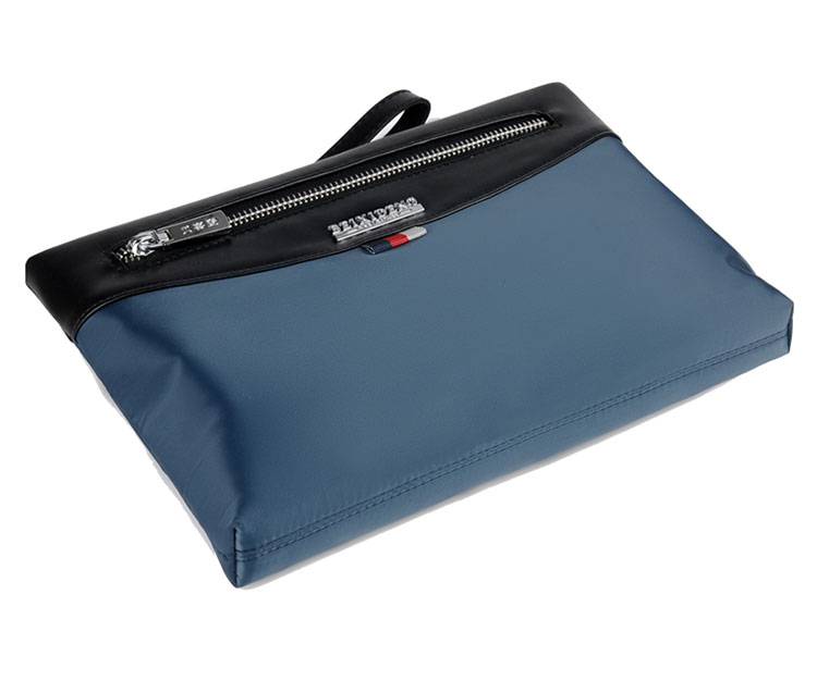 Whatna クラッチ  バッグ メンズ バッグ セカンドバッグ 大きめ ipad9.7収納可 化粧かばん 手持ちバッグ 結婚式 バッグ 冠婚葬祭バッグ 男性用 紳士用 通勤用 黒 青(Z3005) 5