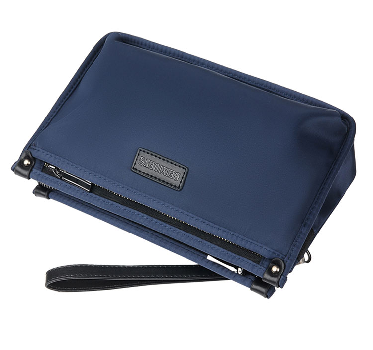 Whatna クラッチ  バッグ メンズ バッグ セカンドバッグ 小きめ ipad9.7収納可 化粧かばん 手持ちバッグ 結婚式 バッグ 冠婚葬祭バッグ 男性用 紳士用 通勤用 黒 青（FS072） 3