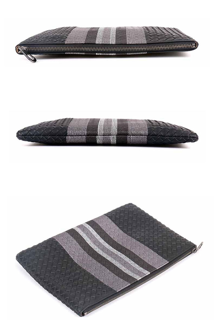 Whatna 2way 牛革 手作り編み込み セカンドバッグ メンズ バッグ クラッチ バッグ 本革 厚手 レザー A4収納可 手持ちバッグ 結婚式 バッグ フォーマル  ビジネス 冠婚葬祭 バッグ 男性用 紳士用 黒 （B#PR3662） 1