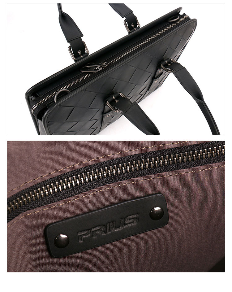 Whatna 手作り編み込み 牛革ショルダーバッグ メンズ メッセンジャーバッグ 手提げバッグ A4 15.6インチpc 収納可 本革 ビジネス 通勤 通学 斜めがけ バッグ ワンショルダーバッグ自転車 かばん男性用 黒（B#PS126） 8