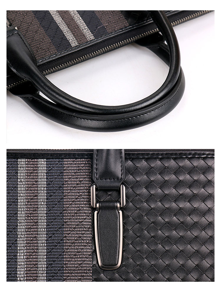 Whatna 手作り編み込み 牛革ショルダーバッグ メンズ メッセンジャーバッグ 手提げバッグ A4 15.6インチpc 収納可 本革 ビジネス 通勤 通学 斜めがけ バッグ ワンショルダーバッグ自転車 かばん男性用 黒（B#PR3268） 7