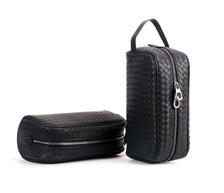 Whatna 2way 牛革 手作り編み込み セカンドバッグ メンズ バッグ クラッチ バッグ 本革 厚手 レザー カード8枚収納可 手持ちバッグ 結婚式 バッグ フォーマル  ビジネス 冠婚葬祭 バッグ 男性用 紳士用 黒 （22668） 0