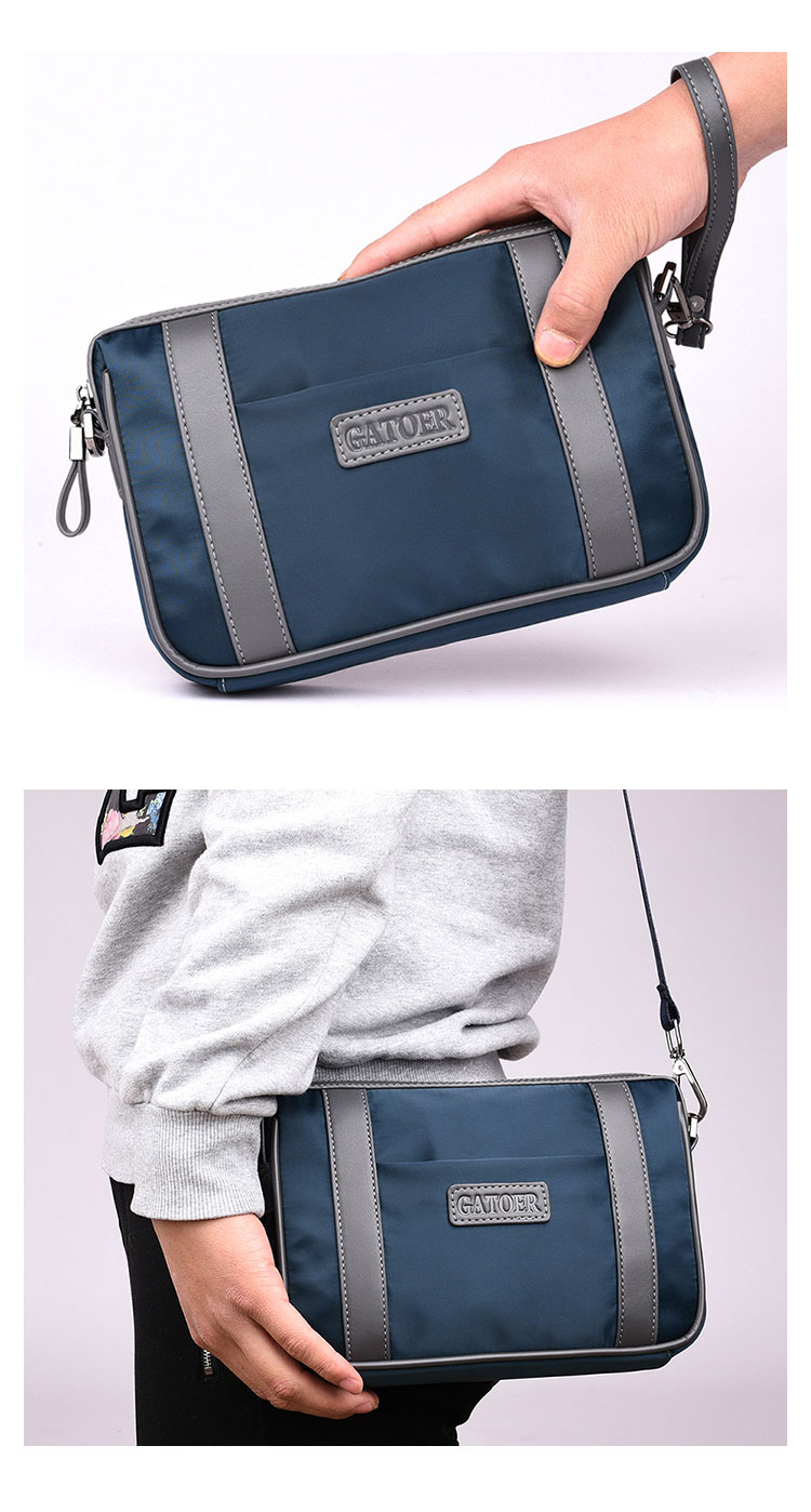 Whatna 2wayセカンドバッグ メンズ バッグ [クラッチ ショルダー 肩掛け 結婚式 バッグ]  ipad 9.7収納可 ビジネス カジュアル フォーマル 冠婚葬祭 バッグ紳士用 男性用 黒 青 134 10