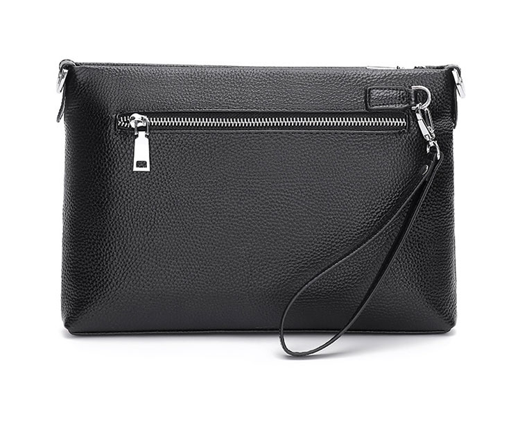 Whatna 2way牛革セカンドバッグ メンズ バッグ [クラッチ ショルダー 肩掛け 結婚式 バッグ]  厚手 本革 レザー カード6枚 ipad 10.5収納可 ビジネス カジュアル フォーマル 冠婚葬祭 バッグ紳士用 男性用 黒 ブラウン 6186 3