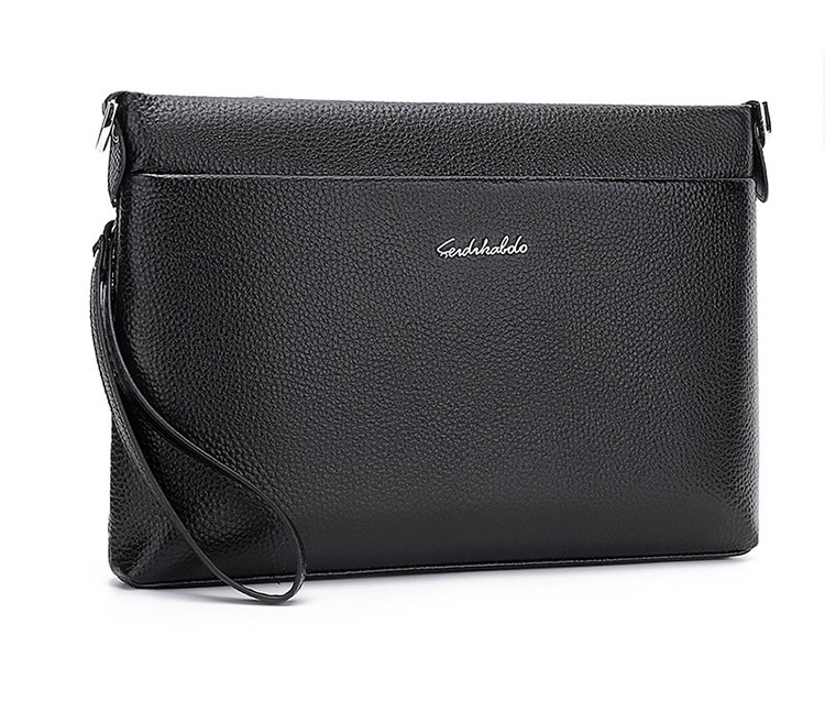 Whatna 2way牛革セカンドバッグ メンズ バッグ [クラッチ ショルダー 肩掛け 結婚式 バッグ]  厚手 本革 レザー カード6枚 ipad 10.5収納可 ビジネス カジュアル フォーマル 冠婚葬祭 バッグ紳士用 男性用 黒 ブラウン 6186 1