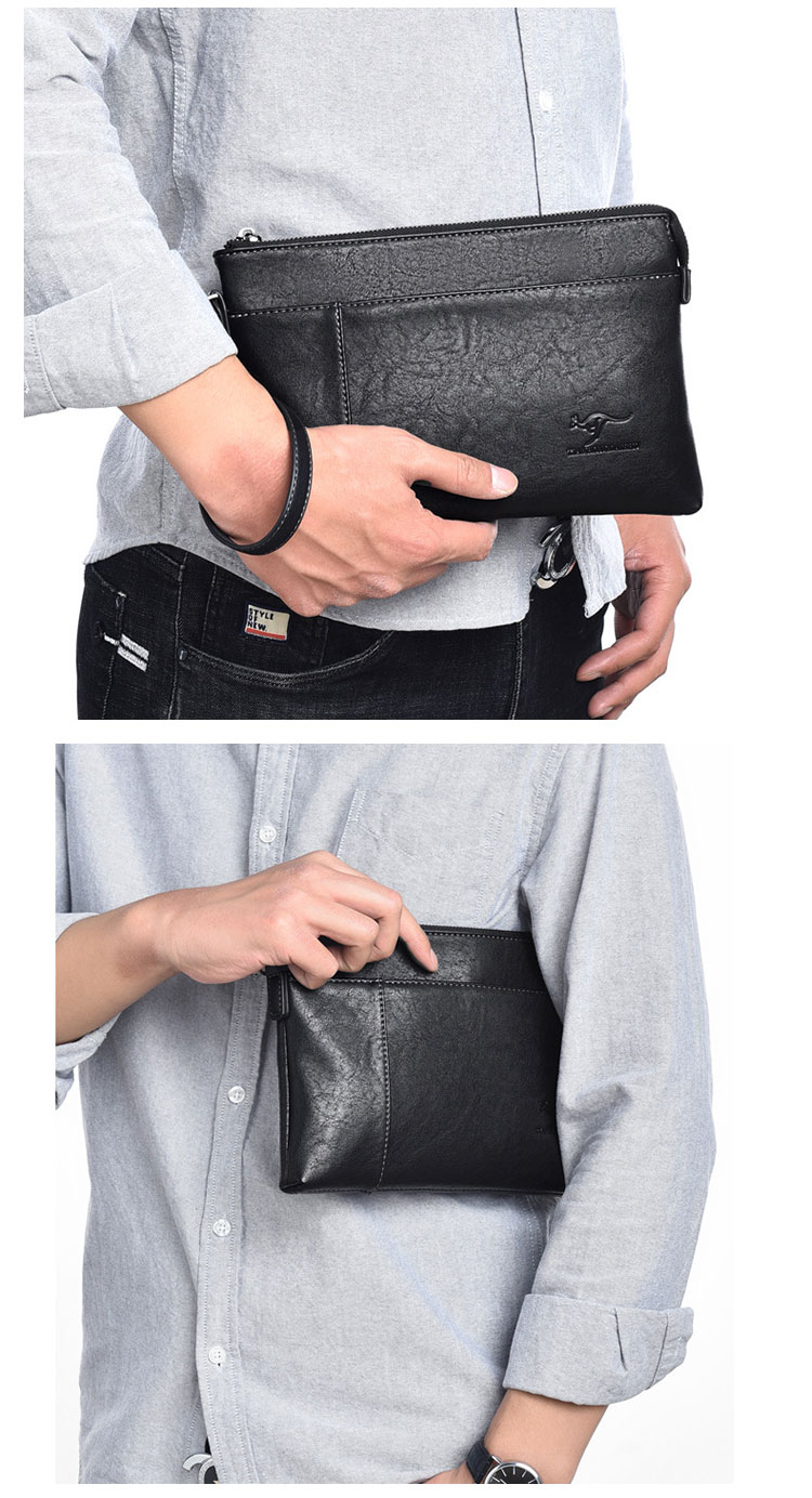 Whatna2way革 セカンドバッグ メンズ クラッチ バッグ 9.7インチのipad収納可B5 6枚カード収納 小銭入 カジュアル フォーマル 冠婚葬祭 結婚式 バッグ紳士用 男性用 黑1805 7