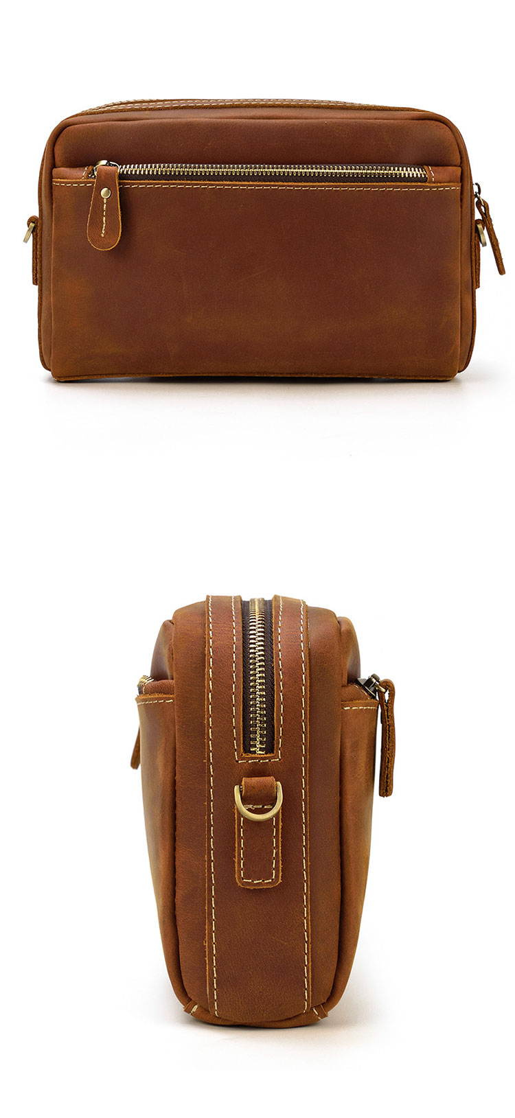 Whatna 2way 天然 牛革 ミニセカンドバッグ メンズ バッグ 小さ [クラッチ ショルダー 肩掛け 結婚式 バッグ]  厚手 本革 レザー ビジネス カジュアル フォーマル 冠婚葬祭 バッグ紳士用 男性用ブラウン 黒SNQB9548 4