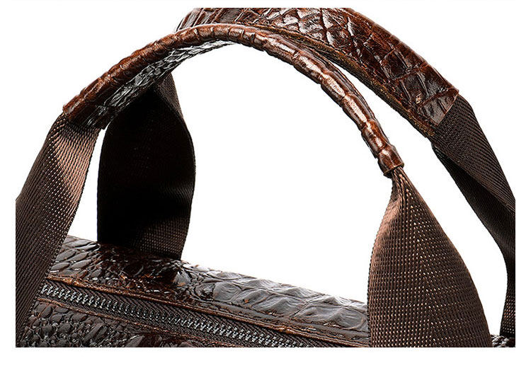 Whatna 2way クロコダイル型押し牛革ショルダーバッグ メンズ 本革 斜め掛け 手提げ バッグ 縦型 ビジネスバッグ A4 15.6センチPC収納可ブリーフケース 通学 通勤鞄 軽量 実用 自転車かばん プレゼント男性 黒 ブラウン（hs-1254） 8