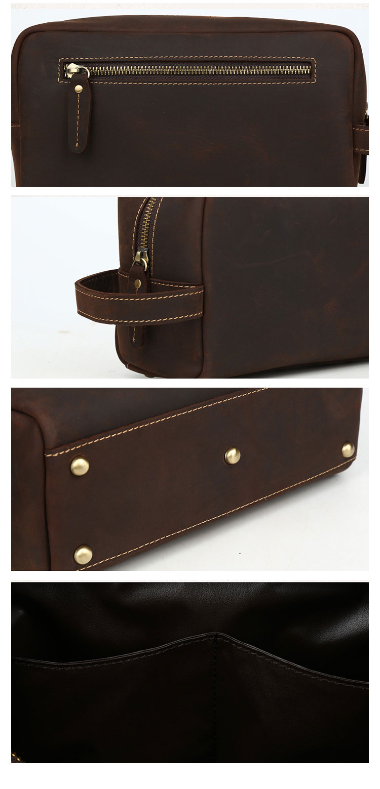 Whatna2way 天然 牛革 ミニセカンドバッグ メンズ クラッチ バッグ 厚手 本革 レザー 化粧ポーチ ビジネス カジュアル フォーマル 冠婚葬祭 結婚式 バッグ紳士用 男性用 ブラウン 黒 2025 8