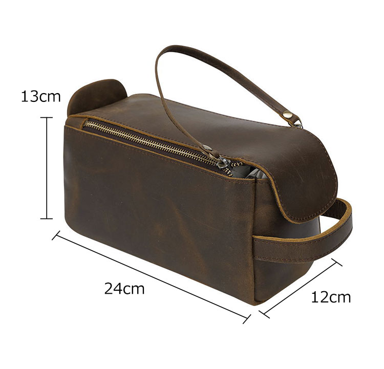 Whatna2way 天然 牛革 ミニセカンドバッグ メンズ クラッチ バッグ 厚手 本革 レザー 化粧ポーチ ビジネス カジュアル フォーマル 冠婚葬祭 結婚式 バッグ紳士用 男性用ブラウン8821 3