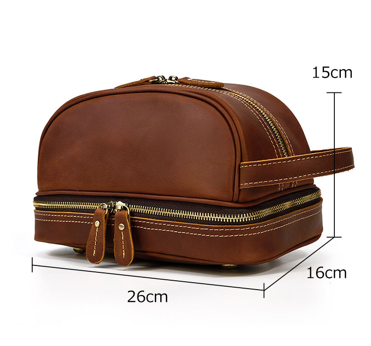 Whatna2way 天然 牛革 ミニセカンドバッグ メンズ クラッチ バッグ 厚手 本革 レザー 化粧ポーチ ビジネス カジュアル フォーマル 冠婚葬祭 結婚式 バッグ紳士用 男性用ブラウンSNQB9566 4