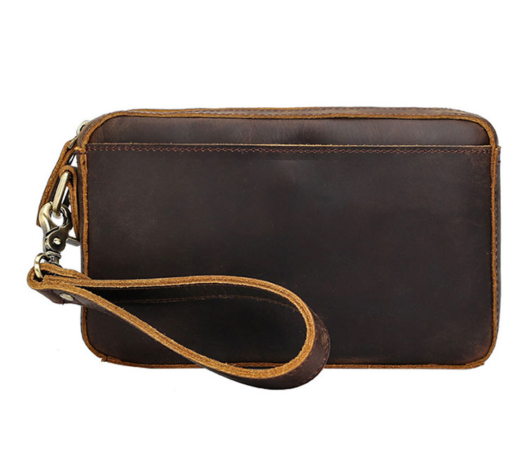 Whatna2way 天然 牛革 ミニセカンドバッグ メンズ クラッチ バッグ 厚手 本革 レザー 化粧ポーチ ビジネス カジュアル フォーマル 冠婚葬祭 結婚式 バッグ紳士用 男性用ブラウン8819 0