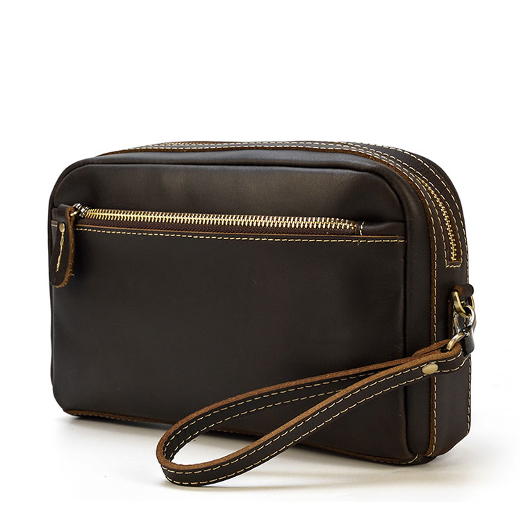 Whatna 2way 天然 牛革 ミニセカンドバッグ メンズ バッグ 小さ [クラッチ ショルダー 肩掛け 結婚式 バッグ]  厚手 本革 レザー ビジネス カジュアル フォーマル 冠婚葬祭 バッグ紳士用 男性用ブラウン 黒SNQB9548 0