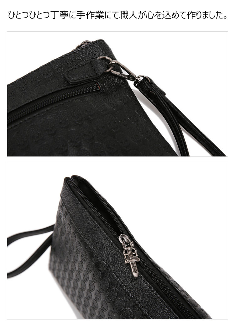 Whatna 2way革 セカンドバッグ メンズ クラッチ バッグ B5 9.7インチのipad収納可 6枚カード収納 小銭入 カジュアル フォーマル 冠婚葬祭 結婚式 バッグ紳士用 男性用 黑（YH1962） 5