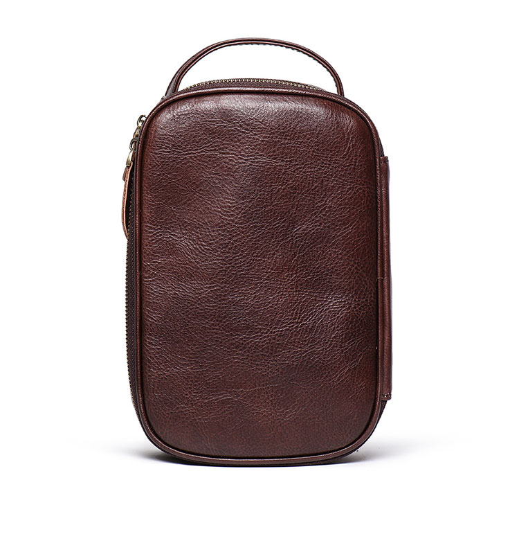 Whatna2way 天然 牛革 ミニセカンドバッグ メンズ クラッチ バッグ 厚手 本革 レザー 化粧ポーチ ビジネス カジュアル フォーマル 冠婚葬祭 結婚式 バッグ紳士用 男性用ブラウン8997 1