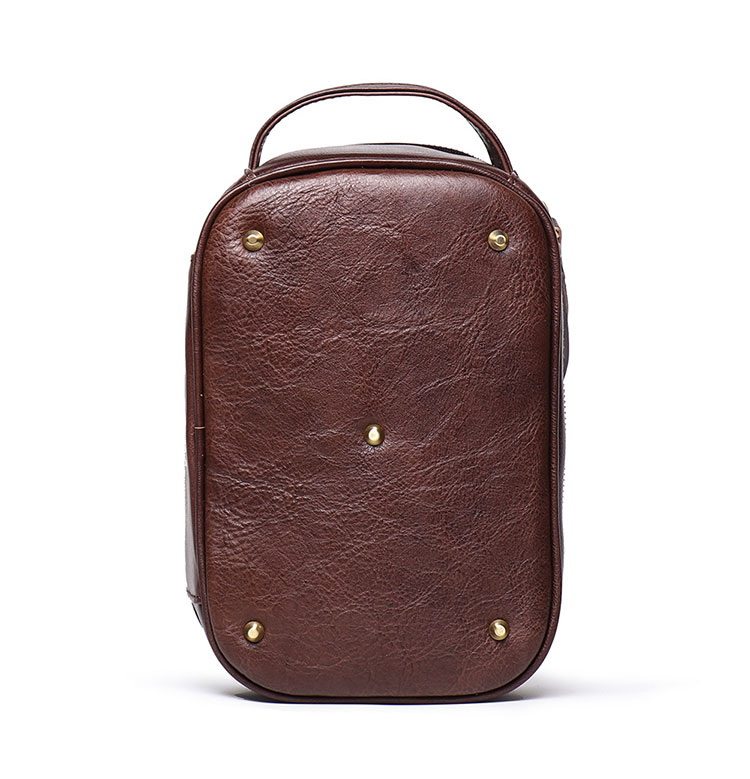 Whatna2way 天然 牛革 ミニセカンドバッグ メンズ クラッチ バッグ 厚手 本革 レザー 化粧ポーチ ビジネス カジュアル フォーマル 冠婚葬祭 結婚式 バッグ紳士用 男性用ブラウン8997 2