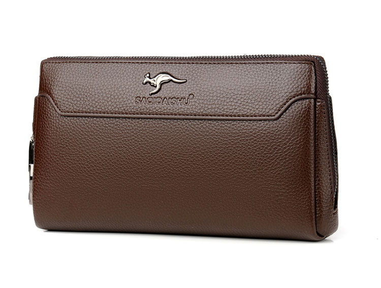 Whatna 2wayミニセカンドバッグ メンズ バッグ 6枚カード収納 パスワードロックボタン 盗難防止 小さめ クラッチバッグ 長財布 革 手持ちバッグ メンズ ポーチ 男性用 紳士用 結婚式 冠婚葬祭 黒 ブラウン S1637 1