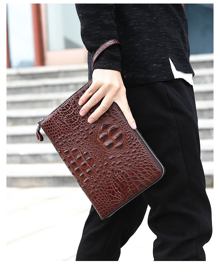 Whatna革 セカンドバッグ メンズ クラッチ バッグ 大きめ 10.5ipad収納可3室の仕切 カード16枚収納可 厚手 本 革 手持ちバッグ ビジネス カジュアル フォーマル 結婚式バッグ  冠婚葬祭 バッグ 紳士用 男性用 （612-2 ） 9