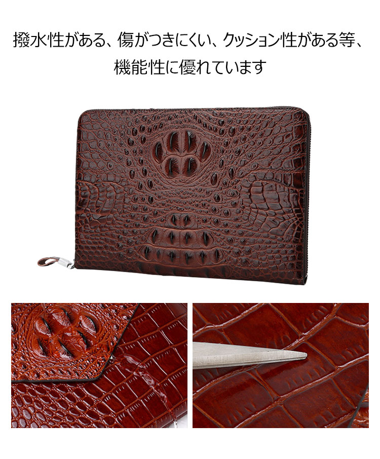 Whatna革 セカンドバッグ メンズ クラッチ バッグ 大きめ 10.5ipad収納可3室の仕切 カード16枚収納可 厚手 本 革 手持ちバッグ ビジネス カジュアル フォーマル 結婚式バッグ  冠婚葬祭 バッグ 紳士用 男性用 （612-2 ） 6