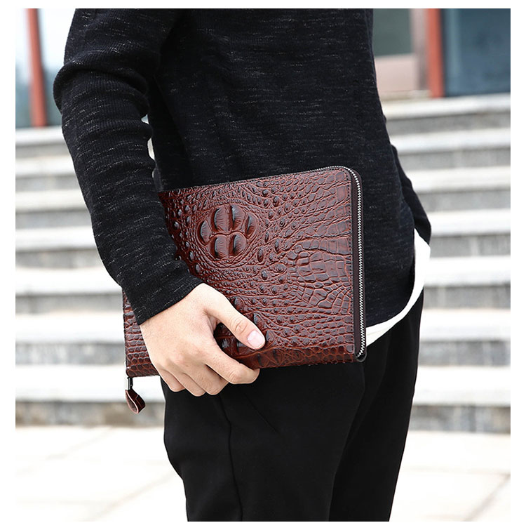 Whatna革 セカンドバッグ メンズ クラッチ バッグ 大きめ 10.5ipad収納可3室の仕切 カード16枚収納可 厚手 本 革 手持ちバッグ ビジネス カジュアル フォーマル 結婚式バッグ  冠婚葬祭 バッグ 紳士用 男性用 （612-2 ） 8