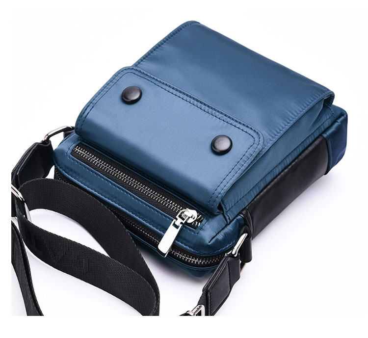 Whatna ミニショルダーバッグ メンズ ポシェット縦型 ショルダーミニポーチ 小さめ メッセンジャーバッグ 斜め掛け *ジネス フォーマル 通学 通勤鞄 自転車 かばん男性用 紳士用 黒 ブルー (577-1) 1