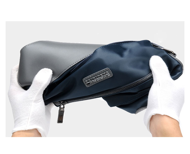 Whatnaショルダーバッグ メンズ メッセンジャーバッグ 頑丈 軽量 横型 A4 B5 13インチipad収納可 オックスフォード布 防水 耐磨耗 ビジネスバッグ 小さい 斜めがけ バッグ 男性用 紳士用 黒 ブルー  C3188gai 9