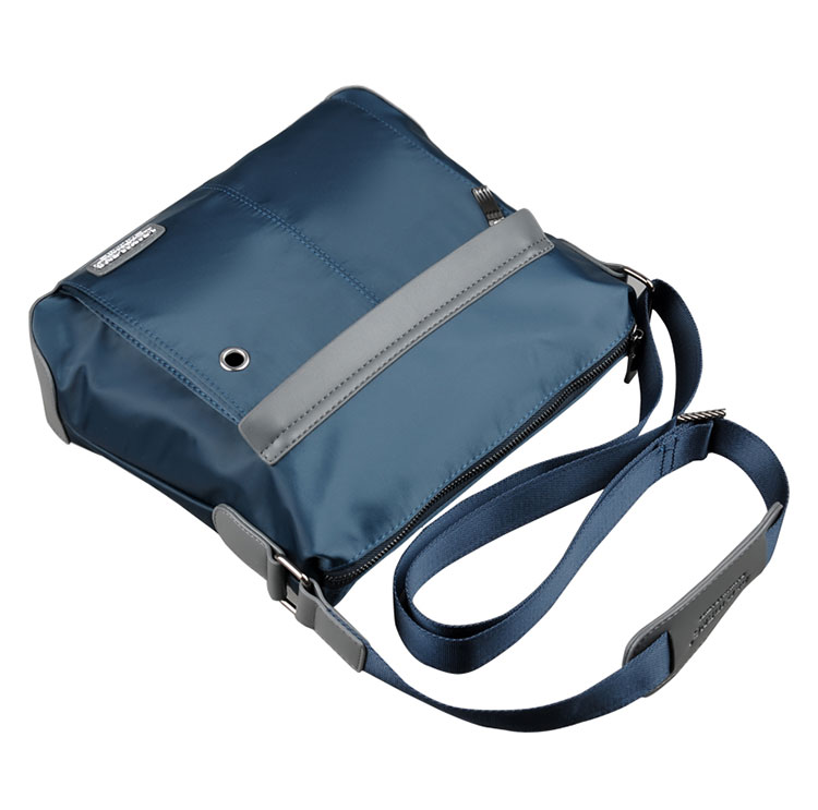 Whatnaショルダーバッグ メンズ メッセンジャーバッグ 頑丈 軽量 横型 A4 B5 13インチipad収納可 オックスフォード布 防水 耐磨耗 ビジネスバッグ 小さい 斜めがけ バッグ 男性用 紳士用 黒 ブルー  C3188gai 4