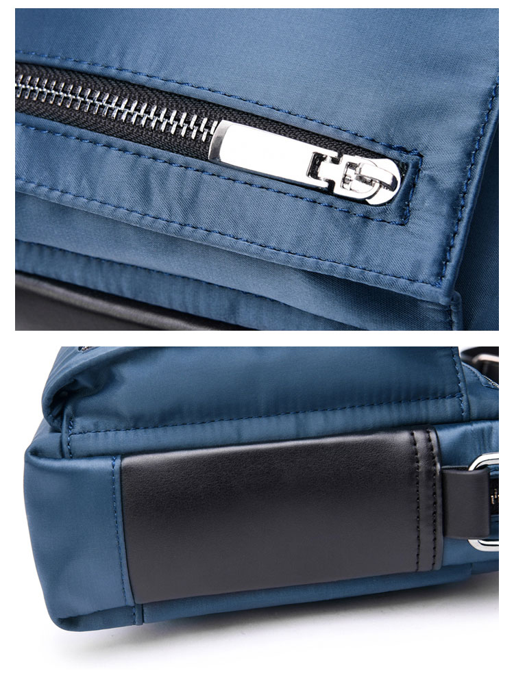 Whatnaショルダーバッグ メンズ メッセンジャーバッグ 頑丈 軽量 横型 B5 10.5インチipad収納可 オックスフォード布 防水 耐磨耗 ビジネスバッグ 小さい 斜めがけ バッグ 男性用 紳士用 黒 ブルー 507-1 10