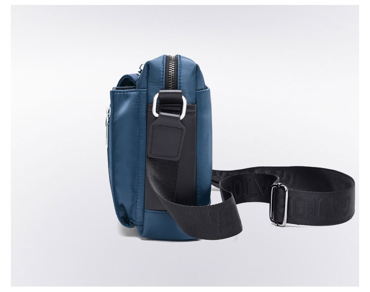 Whatnaショルダーバッグ メンズ メッセンジャーバッグ 頑丈 軽量 横型 B5 10.5インチipad収納可 オックスフォード布 防水 耐磨耗 ビジネスバッグ 小さい 斜めがけ バッグ 男性用 紳士用 黒 ブルー 507-1 2