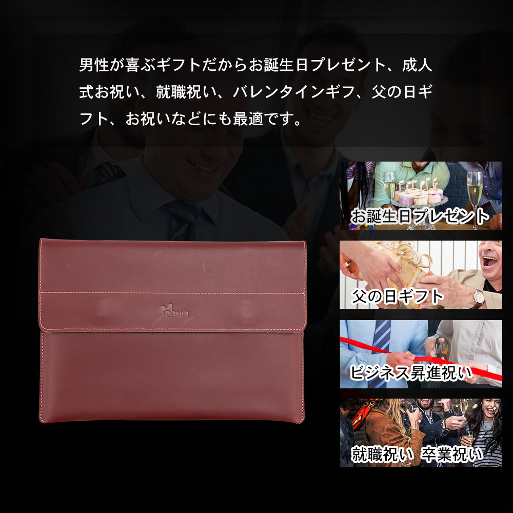 Whatna牛革 セカンドバッグ メンズ クラッチ バッグ 大きめ A4 13.3 15.6 ipad収納可厚手 本 革 ブリーフケース ファイルバッグ 封筒袋 ビジネス カジュアル フォーマル 結婚式バッグ 冠婚葬祭 バッグ 紳士用 男性用 （20170821） 8