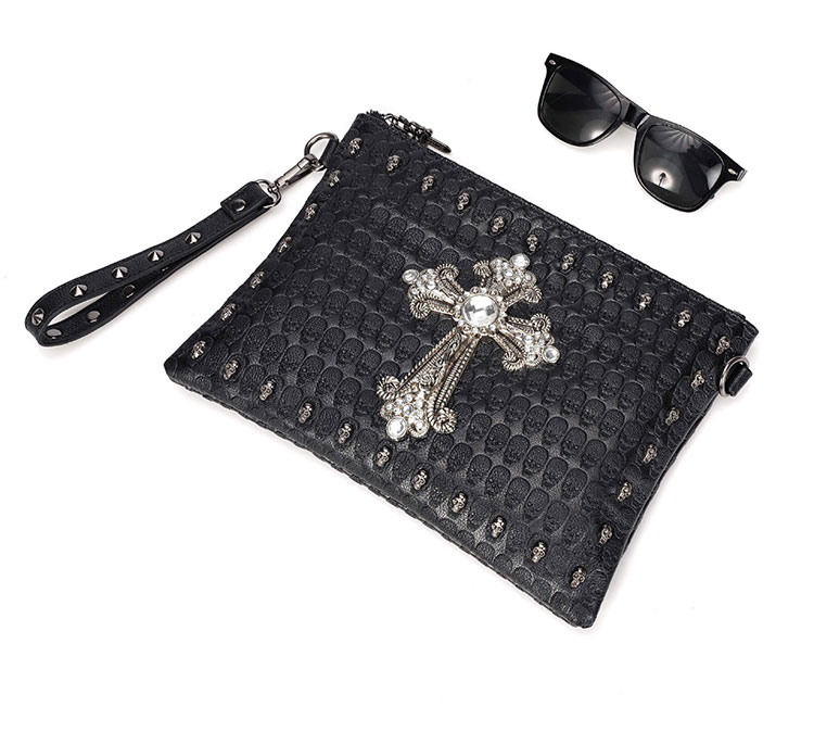 Whatna 2WAY 革 セカンド バッグ メンズ バッグ [クラッチ ショルダー 肩掛け 結婚式 バッグ] B5 6枚カード収納10.5インチのipad収納可 手持ちバッグ ビジネス カジュアル フォーマル 冠婚葬祭 紳士用 男性用 黒（YH3139） 4