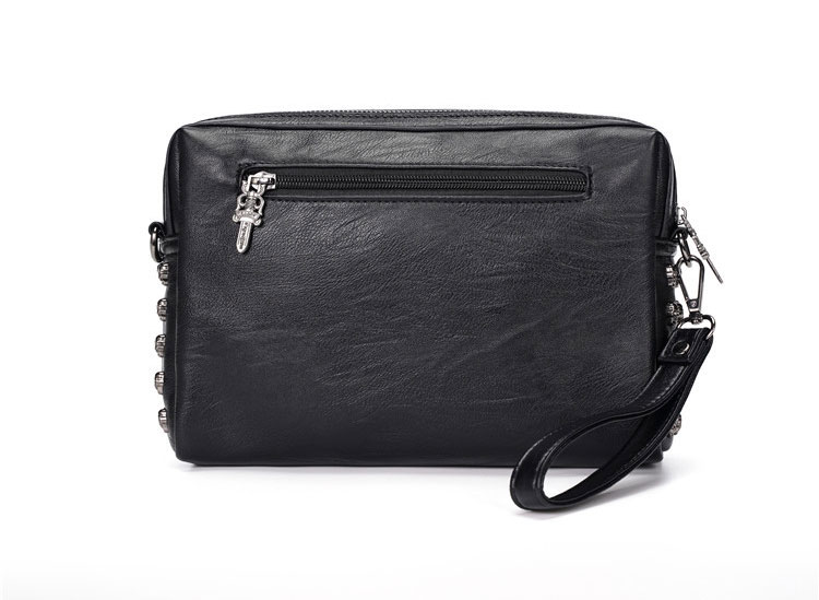 Whatna 2wayセカンドバッグ メンズ バッグ 小きめ [クラッチ ショルダー 肩掛け 結婚式 バッグ]  ipad mini収納可 ビジネス カジュアル フォーマル 冠婚葬祭 バッグ紳士用 男性用 黒YH3095 2