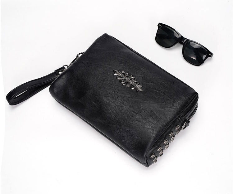 Whatna 2wayセカンドバッグ メンズ バッグ 小きめ [クラッチ ショルダー 肩掛け 結婚式 バッグ]  ipad mini収納可 ビジネス カジュアル フォーマル 冠婚葬祭 バッグ紳士用 男性用 黒YH3095 3